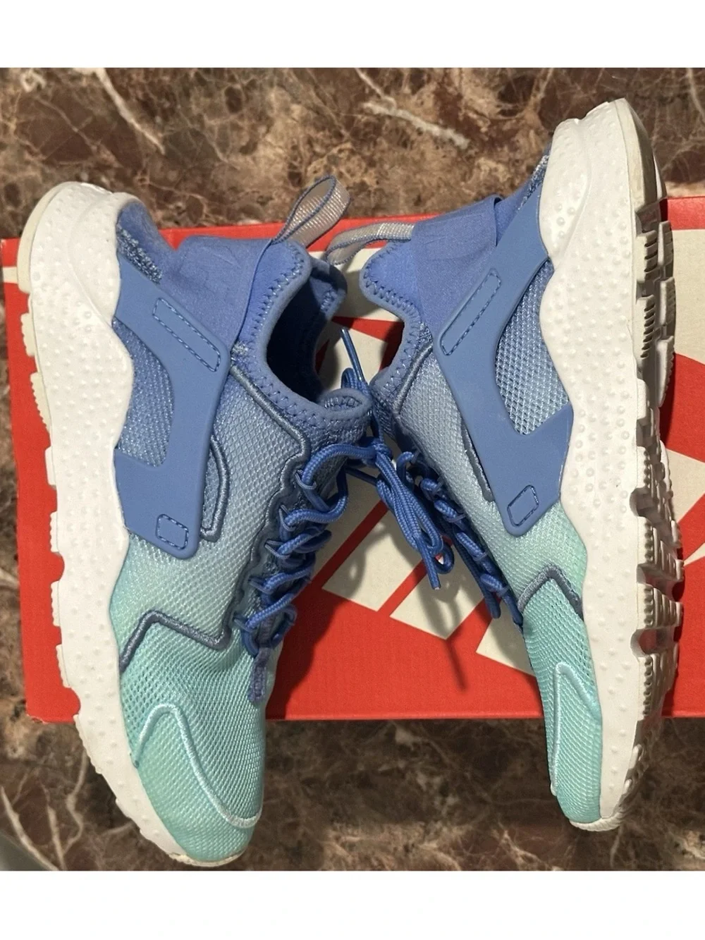 Nike Air Huarache Run Ultra Women's Running Shoes Blue White Ombre Gradient 5.5